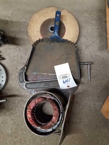 Grinding stone, c clamp, dust pan