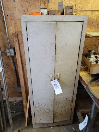 Cabinet and contents large lot machinists tools and hardware