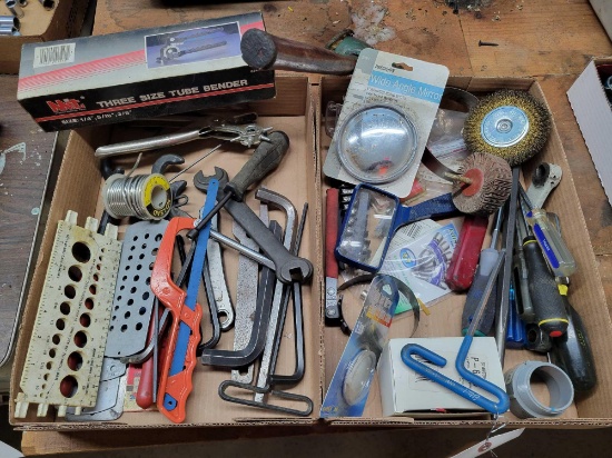 large allen keys, screwdrivers, leather punch, mirrors, and more