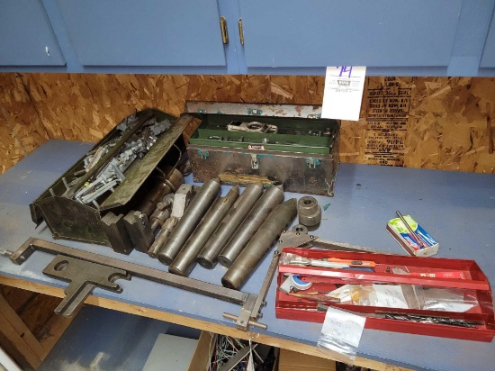 5 dead centers, 1 live center, machinist tools, Kennedy toolboxes
