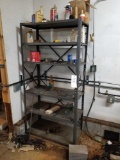 metal shelf and contents