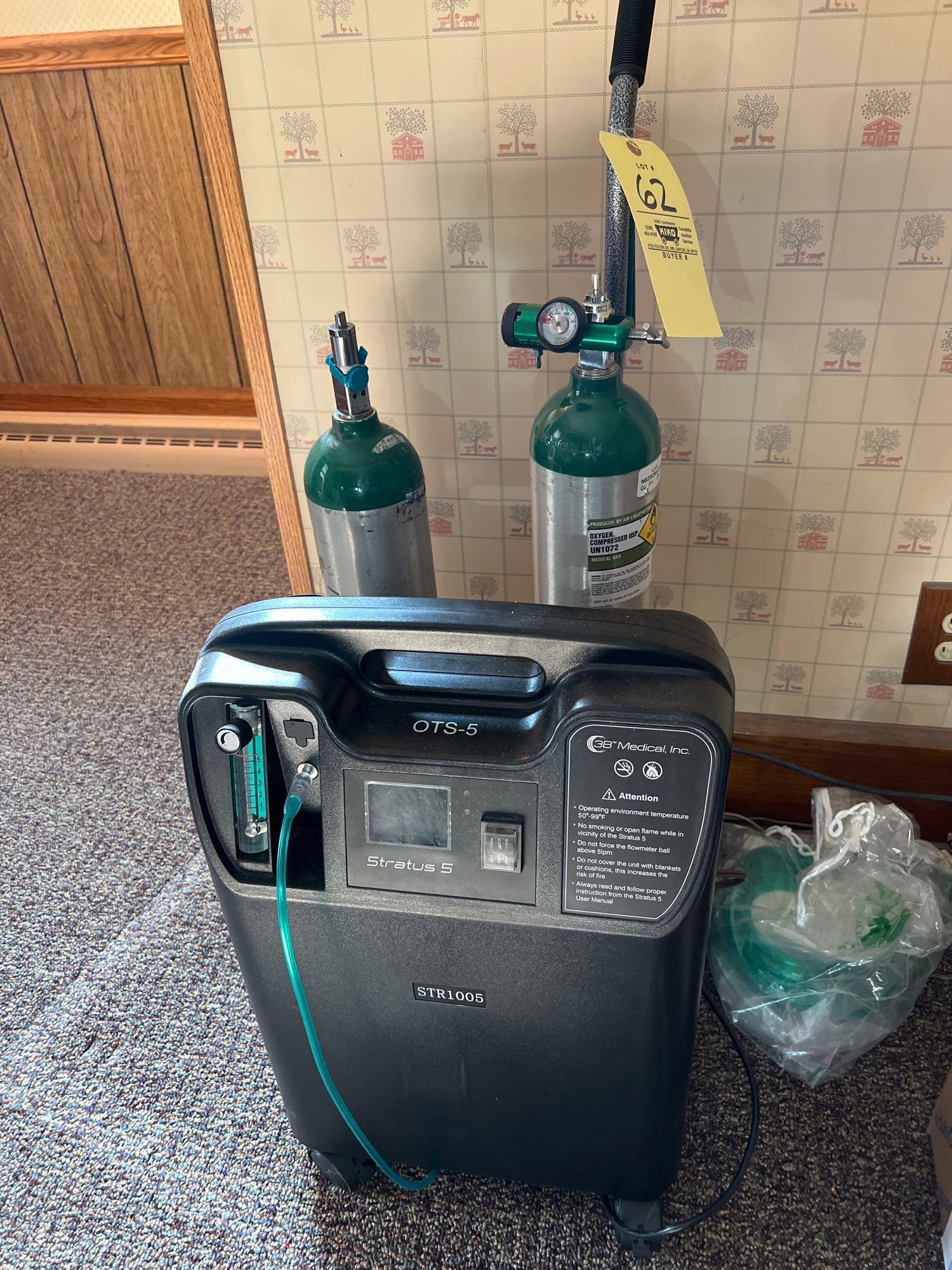 Stratus 5 OTS5 Oxygen Concentrator with Tanks Proxibid