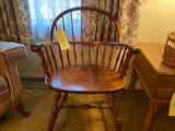 Vintage Wooden Chair With Nightstand And Lamp