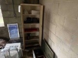 Metal Storage Cabinet Containing Hardware, a Torch, & Other Items w/ Wooden Box & Contents