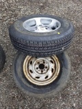 2 mounted truck tires