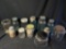 Box lot of mason jars, canisters, corks
