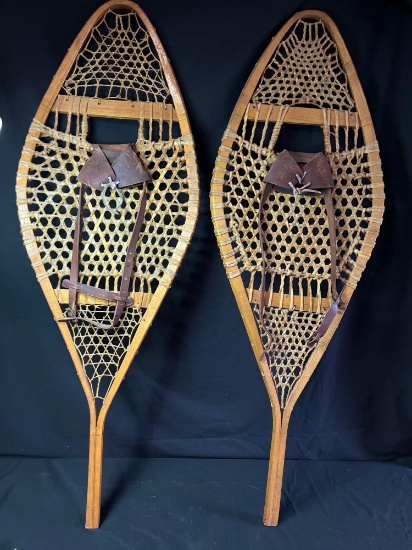 Pair of vintage snow shoes