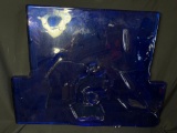 Cobalt blue art glass piece