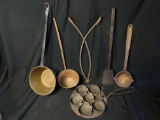 Early ladles, biscuit maker,& tongs
