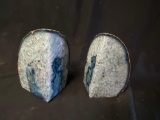 Pair of Blue Agate book ends