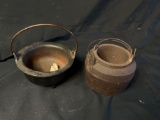 2 Cast iron small melting pots