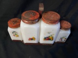 Vintage US made milk glass jars
