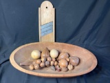 Wood bowl, slaw cutter wood fruit