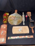Painted Wood Decor and Utensils