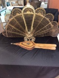 Peacock Style Fireplace Screen, Bellows