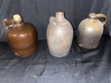 (3) Small Stoneware Jugs