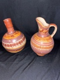 SW Pottery vase and pitcher