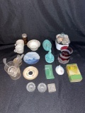 Salt dips, cruet stops, jadeite