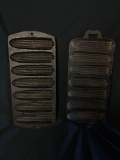 Pair of cast iron cornbread pans