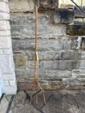 Early 4 prong wood hay fork
