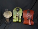 3 Wall mount tin oil lamps