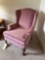 pink upholstered chair