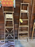 2 wood step ladders