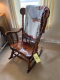 heavy duty rocking chair, afghan