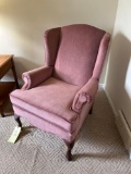 pink upholstered chair