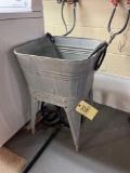 Reeves galvanized wash tub on stand