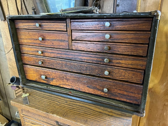 Vintage Machinist Toolbox with Tools