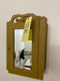 small medicine cabinet with beveled mirror
