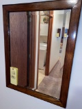 Beveled Mirror in nice oak frame
