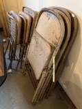4 metal folding chairs, 4 folding padded chairs