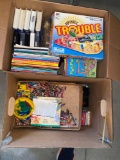 child books - games - crayons - vhs tapes
