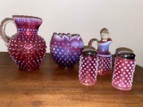 Cranberry Hobnail Glass