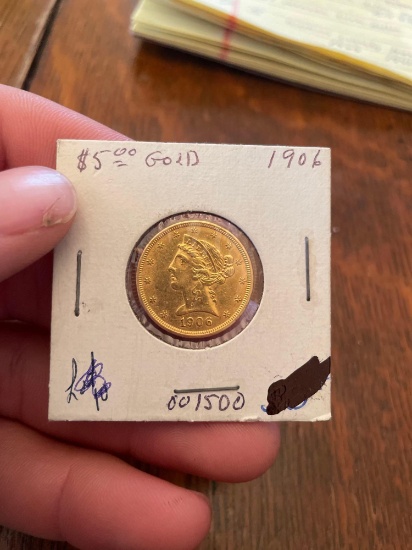 1906 US $5 gold coin