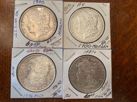 (4) Morgan silver dollars