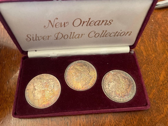 (3) 1883-85 uncirculated New Orleans silver dollars