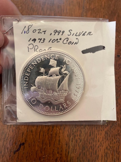 1.8 oz .999 silver 1973 $10 coin