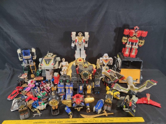 HUGE Lot Vintage Power Rangers Toys Vehicles Figures