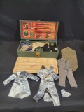Vintage 1960s GI Joe Footlocker loaded with outfits clothes more