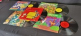 Group of vintage vinyl records, Casper, Six Million dollar man, Bambi and Monster Mash