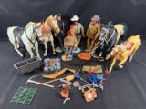 Vintage Lone Ranger Action Figures, Horses, Accessories