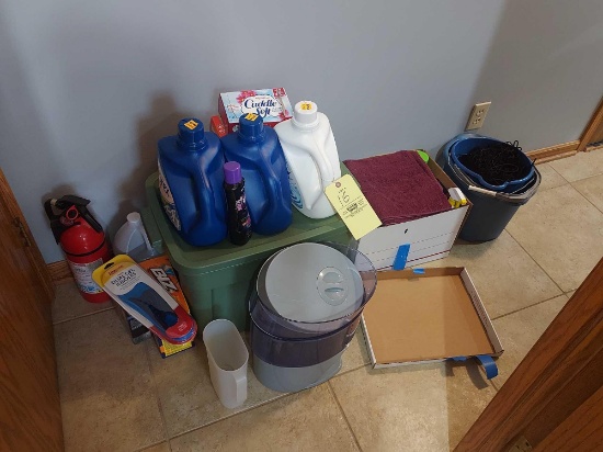 Washroom Contents - Detergents, Cleaners, Wash Buckets, Extinguisher, & more