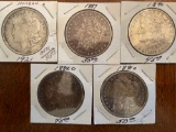 (5) Morgan silver dollars