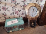 Small Stereo/ CD Player and Heirloom Wall Clock