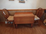 Drop leaf dining table and two chairs