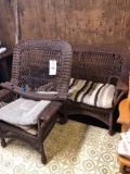 whicker rocker and loveseat