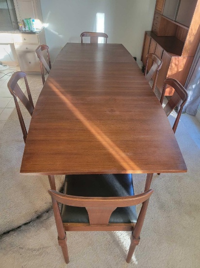 Dillingham Mid-Century Modern Surfboard Table and 6 Chairs MCM Fabulous